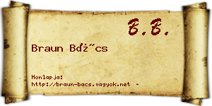 Braun Bács névjegykártya